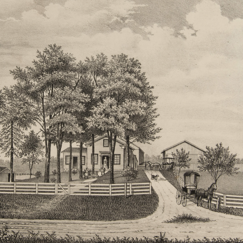 Pennsylvania home A horse and buggy ride away from a home surrounded by a white fence.