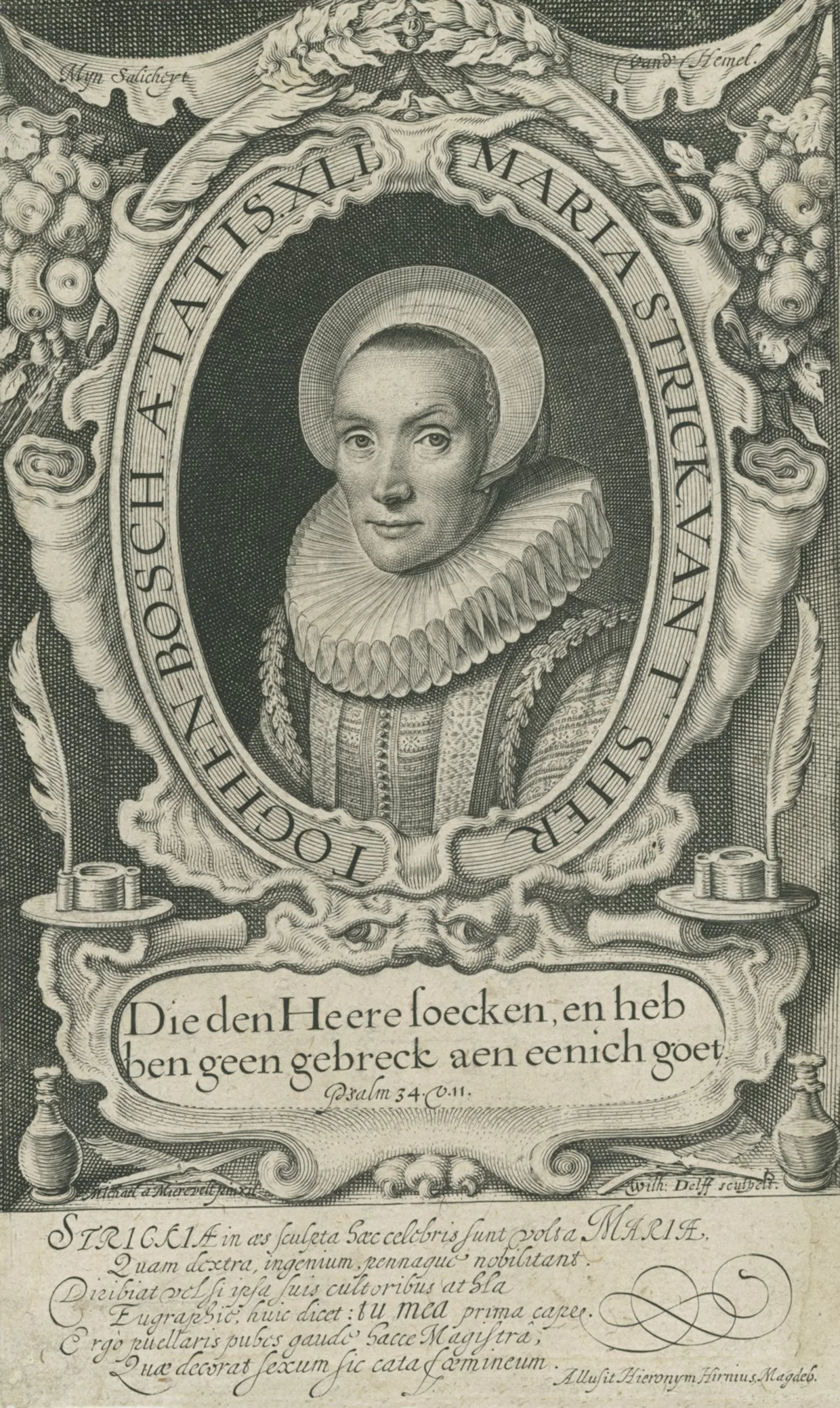 Maria Strick Maria Strick appears with a large collar around her neck.