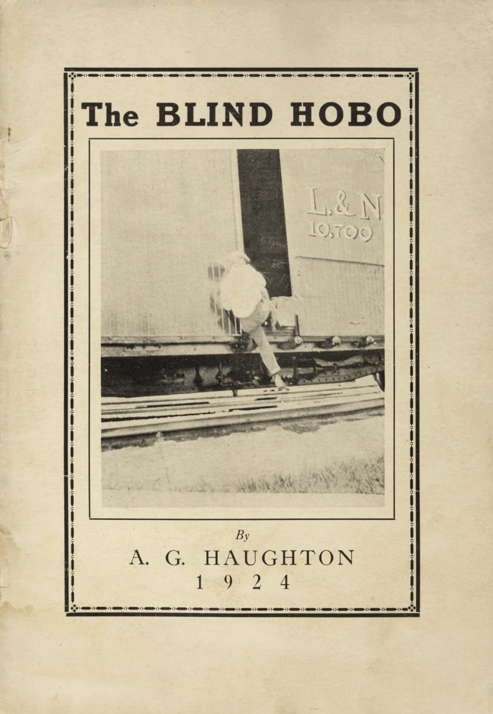 Mendicant literature 002 o3 Haughton pamphlet 2 Haughton leaping onto a freight train in motion