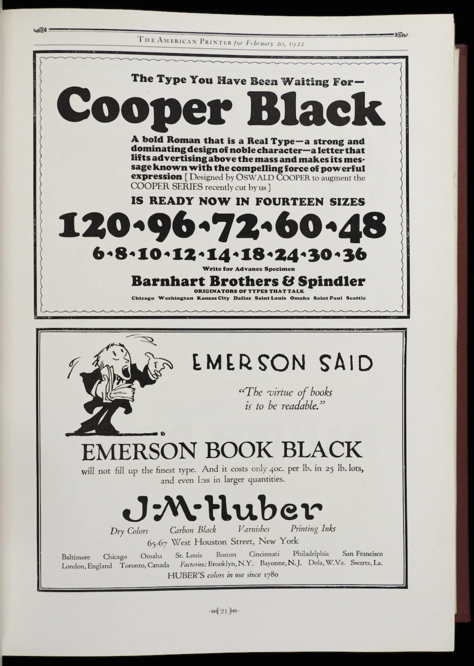 Cooper Black Ad An ad for Cooper Black announces the arrival of the typeface with the words "The Type You Have Been Waiting For."