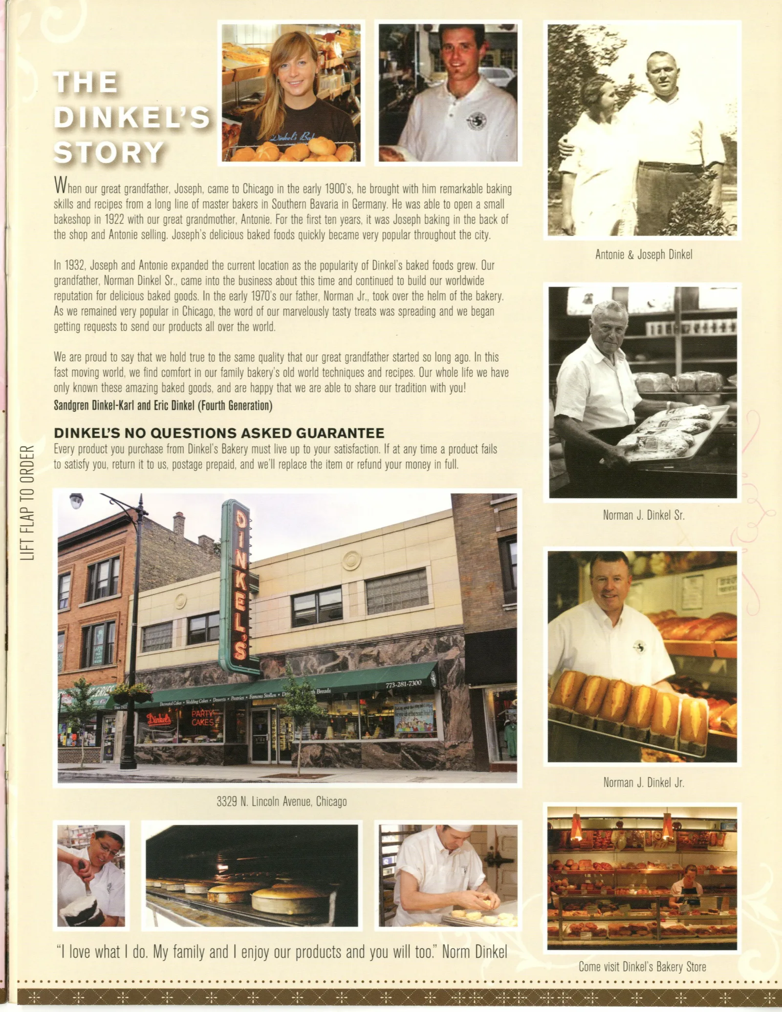 Page from a Dinkel’s Bakery mail order catalog, 2000s