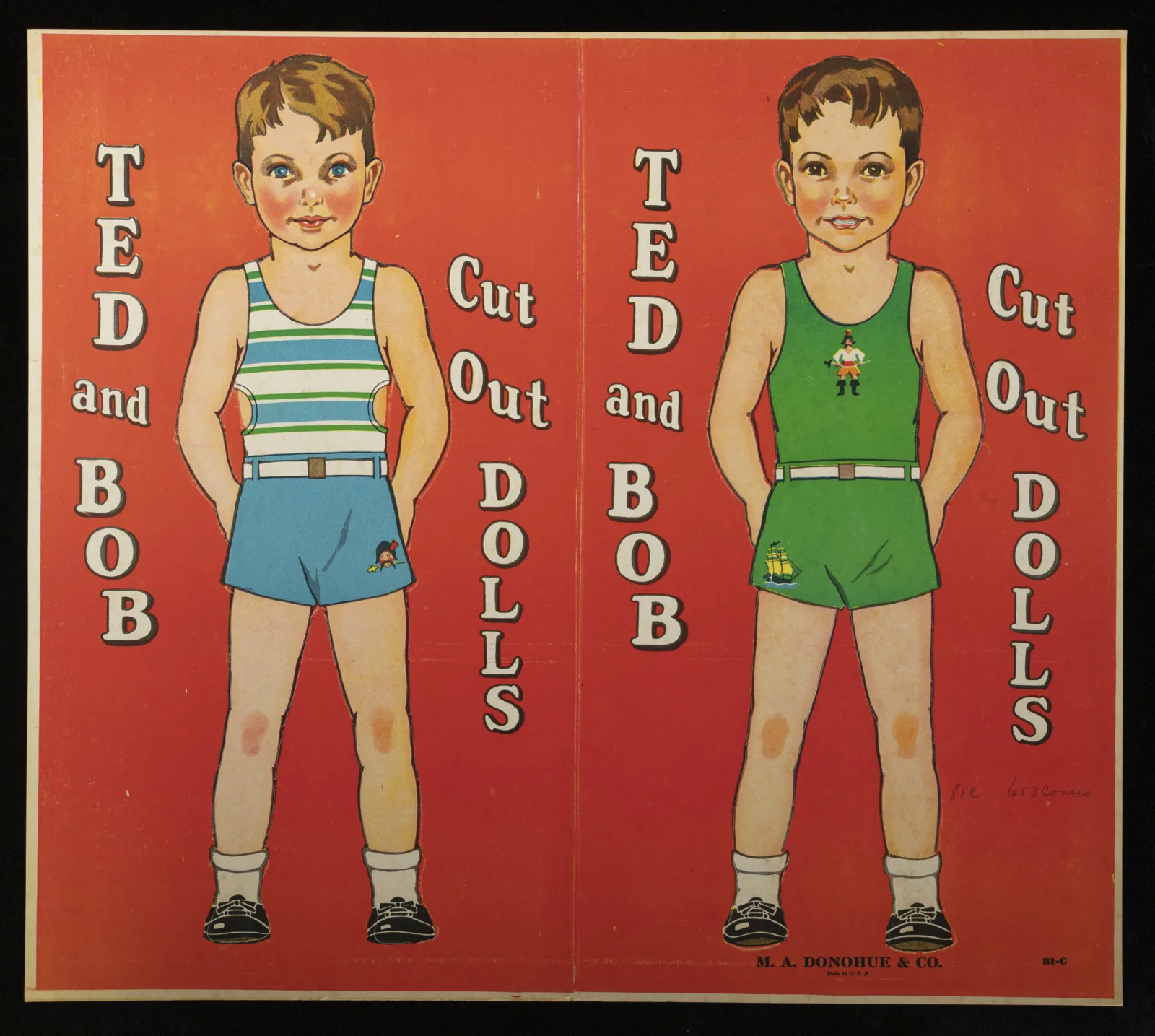 Cutout dolls, Ted and Bob