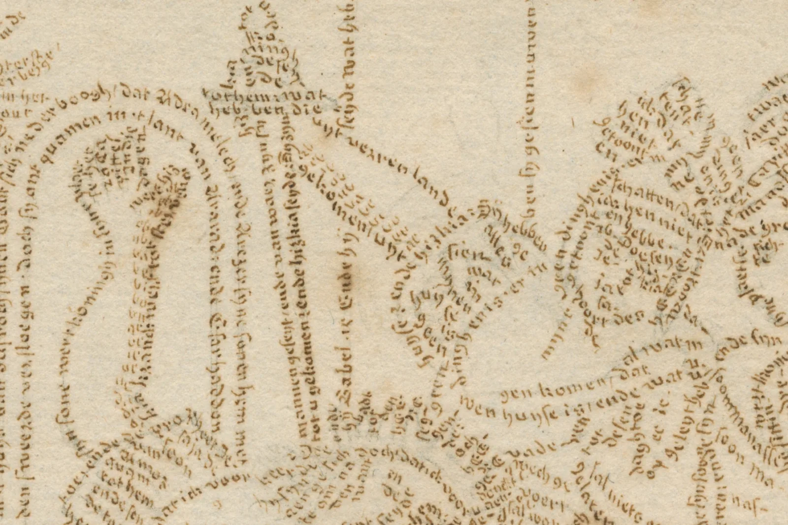 Sennacherib, sword detail Tiny letters come together to form the shape of a sword.